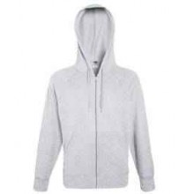 Mikina na zips s kapucňou FN22 FRUIT of the LOOM heather grey